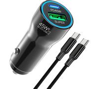 Sjzg-Adaptateur Allume-Cigare Usb C Pd&qc3.0 75 W 12 V Pour Voiture Avec Câble De Charge De Type C De 2 M Pour Samsung Galaxy S25 S24 S23 S22 S21 A14 A15 A16 A36 A54 A55 A56 5g, Iphone 16/15/14/13/13
