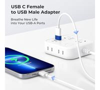 Sjzg-Adaptateur Usb Vers Usb C 2 Pack,Type C Femelle Usba Mâle Convertir Chargeur Pour Apple Watch Série 7 8 9,Iphone 17 16 15 14 13 12 Pro Max Se,Airpods,Ipad Air 4 5 Mini 6 7,Samsung S24 S23