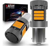 Sjzg-Ampoule 1156 Ba15s P21w Led, Canbus 500% Luminosité 3000lm Jaune Ambre Avec Ventilateur 7506 1141 Led Pour Feu De Clignotant, 2pcs