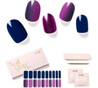 Sjzg-Autocollant Ongle Gel Uv 20pcs French Ombre Faux Ongles Autocollants Adhesif Semi-Durci Vernis Autocollant Ongles Uv Pour Nail Art, Opium