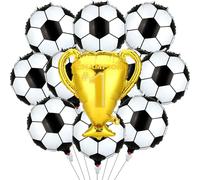 SJZG-Ballon Trophée Foot Anniversaire, 11 Pièces Decoration Anniversaire Football Garcon, Ballons Fête Football, Ballon En Aluminium Enfants Pour Fête À Thème De Football, Fete De Jeu