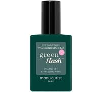 Sjzg-Base Coat Vitaminée Green Flash¿ - Base Coat Vernis Semi Permanent - Gel Ongle - Tenue Jusqu'à 12 Jours -12-Free - 84% D'ingrédients Bio-Sourcés - Fabriquée En France - Flacon 15 Ml