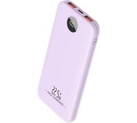 Sjzg-Batterie Externe Fine 10 000 Mah 22,5 W À Charge Rapide Usb C, 3 Sorties, Chargeur Portable Léger Compatible Avec Iphone 16, 15, 14, Ipad, Et Plus Encore (Violet)