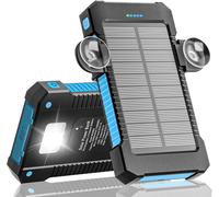 Sjzg-Batterie Externe Solaire 26 800 Mah Avec Support À Ventouse, Chargeur Solaire 3 Ports Pour Une Charge Rapide De 15 W, Avec Lampe Torche/Sos/Stroboscope, Batterie Externe Étanche Pour Téléphone