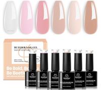 Sjzg-Beetles Builder Gel Polish, 7 En 1 Gel De Construction Pour Ongles En Gel Set 6 Couleurs Nude Rose Blanc Laiteux Marron Gel Dur De Construction Pour Ongles Renforceur Extension Gel D'ongles Diy
