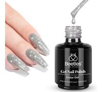Sjzg-Beetles Diamond Gel Polish Color 15ml Nail Gel Silver Glitter Nail Gel Soak Off Led Nail Lamp Gel Polish Nail Art Manicure Diy Home Solid Gel 0.5oz