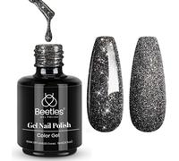 Sjzg-Beetles Reflective Gel Nail Polish, 1pcs 15ml Black Glitter All Season Color Soak Off Gel Polish Nail Art Manicure Diy At Home