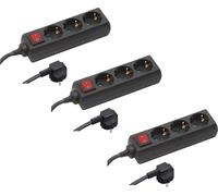 SJZG-Bloc Multiprise 3 Prises Et 3 Prises De 1,4 M - Câble Noir En Plastique - Ip20 - Interrupteur Intérieur - Multiprise - Multiprise - Prise De Table - Tido 3 Prises - 7430600-250 V - Noir