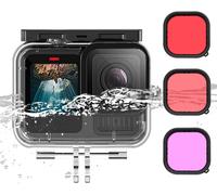 SJZG-Boîtier Étanche + Filtres De Plongée Pour Gopro Hero 13 Black, Boîtier De Plongée 45M Pour Gopro Hero 13/12/11/10 Black Boîtier De Protection Coque Étanche Filtres Sous-Marins Accessoires