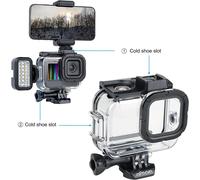 SJZG-Boîtier Étanche Pour Gopro Hero 12/11/10/9 Noir Avec 4 Filtres De Plongée \U2013 Boîtier Sous-Marin De 60 M Pour Gopro Hero 9 10 11 12 Noir Avec Rouge, Rouge Clair, Magenta, 5 Filtres Macro