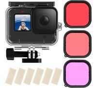 SJZG-Boîtier Étanche Pour Gopro Hero 9 Noir, 50 M De Profondeur Sous-Marine Coque De Protection Transparente Avec Support À Dégagement Rapide Pour Caméra D'Action Gopro Hero9 Noir