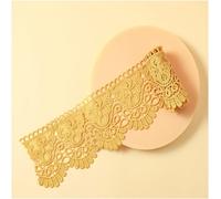 Sjzg-Bordure En Dentelle Brodée - 10 Cm - Soluble Dans L'eau - Vintage - Bordure En Dentelle De Soie De Lait Inélastique - Pour Rideau, Nappe, Vêtements - Jaune Terre - 10 Cm X 10 M