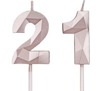 Sjzg-Bougies De 21e Anniversaire, Bougies Avec Un Numéro Or Rose, Décoration D'anniversaire, Décoration De Gâteau D'anniversaire, Mariages, Anniversaires D'entreprise