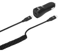 Sjzg-Bundle Chargeur Allume-Cigare Pour Voiture Usb C De 3w Pour Samsung S10/S9/S8/S7 Huai, Honor Et Plus Et Un Cable Usb-C Vers Usb-C De 1,50m - Noir
