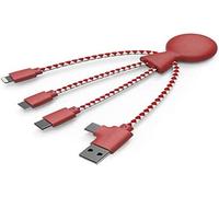 Sjzg-Câble Multi Usb Mr Bio 4 En 1 - Câble Usb Durable - Chargeur Usb Universel Pour Smartphone Apple Iphone Samsung Google Huawey Xiaomi Oneplus Lg Kindle (Rouge)