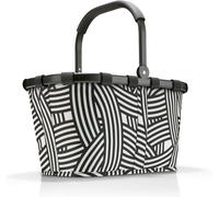 Sjzg-Carrybag Frame - Cabas Courses Avec Cadre Aluminium Stable, Poignée Rabattable, Poche Intérieure Zippée, Pliable, Capacité 22l, Polyester De Haute Qualité, Déperlant, En Motif Zebra