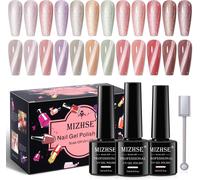 Sjzg-Cat Eye Lot De 12 Vernis À Ongles En Gel Uv - Paillettes Cat Eye - Magnétique - Rose 9d Cateye - Gel Uv - Vernis À Ongles U V - Avec Stylo Magnétique - 7 Ml
