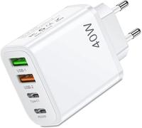Sjzg-Chargeur 4 Ports - Prise Multiple Usb C 40w - Adaptateur Usb C Compatible Avec Samsung, Ipad, Iphone, Huawei, Google, Charge Rapide, Chargeur Iphone Original.