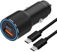 SJZG-Chargeur De Voiture Super Rapide 63 W Et Câble Pour Samsung Galaxy S23 S25 S22 S24 Plus Ultra/S21 S20 Fe, A54 A53 A56 5G A52 A52S A34 A33 A23 A14 A13, Z Fold 4 5, Usb C 45 W + Usb A 18 W. Adapta