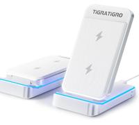 Sjzg-Chargeur Sans Fil 15w - Induction Stand - Support De Charge Rapide Qi Pliable, Compatible Iphone 12-16/Samsung Galaxy - Design Élégant Argent