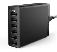 Sjzg-Chargeur Usb Secteur Usb Powerport 6 Ports 60 W - Chargeur Mural Avec Technologie Poweriq, Adaptateur De Voyage Pour Smartphones Et Tablettes : Iphone, Ipad, Samsung Et Autres