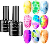 Sjzg-Clear Blooming Gel 2 Pièces Vernis Uv Led Soak Off Pour L'effet D'étalement, Vernis À Ongles En Marbre Dessins D'ongles Pour Kit De Manucure Aquarelle Fleur Bricolage (Yr002)