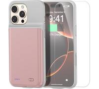 Sjzg-Coque Batterie De Voyage Pour Iphone 16 Pro 6,3"", 7000 Mah D'autonomie Supplémentaire De 15 W, Charge Rapide, Coque De Charge Portable Externe Rechargeable Avec Film De Protection Trempé Hd, Ros