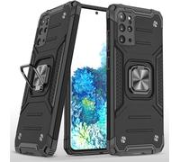 SJZG-Coque Compatible Pour Samsung Galaxy S20+ / S20 Plus, Housse Tpu Silicone Rotation 360° Aimant Anneau Support Double Défense Protection Etui - Noir