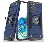 SJZG-Coque Compatible Pour Samsung Galaxy S20+ / S20 Plus, Housse Tpu Silicone Rotation 360° Aimant Anneau Support Double Défense Protection Etui - Bleu