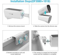 Sjzg-Coque En Silicone + Support De Gouttière Compatible Avec Eufycam S3 Pro, Étanche, Souple, Durable (Caméra Non Incluse), Coque En Silicone + Support, Blanc