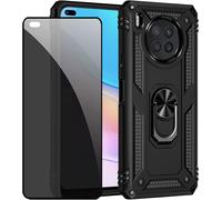 SJZG-Coque Kompatibel Huawei Nova8I/Honor 50 Lite Noir Étui De Protection Avec Protecteur D'Écran En Verre De Confidentialité Anti-Espion