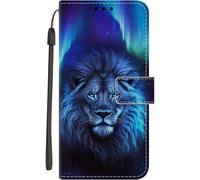 Sjzg-Coque Portefeuille Pour Samsung Galaxy A56 5g Étui À Rabat Motif, Silicone Flip Case Antichoc Cuir Housse Avec 360 Degrés Protection Cover - Lion Étoilé