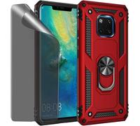 Sjzg-Coque Pour Huawei Mate 20 Pro Rouge Étui De Protection Avec Protecteur D'écran En Verre De Confidentialité Anti-Espion