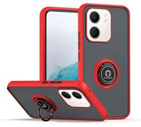 Sjzg-Coque Pour Oppo A5x, Etui Téléphone Antichoc Avec Anneau De Support, Hard Pc Et Tpu Bumper Mat Translucide Case Cover - Rouge