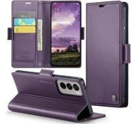 Sjzg-Coque Pour Oppo Reno 12 Étui Portefeuille Wallet Cover En Cuir Pu Avec Cartes Magnétique Et Rfid Protection Antivol Folio Housse Oppo Reno 12 Case, Violet