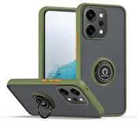 Sjzg-Coque Pour Oppo Reno 14 Pro 5g, Etui Téléphone Antichoc Avec Anneau De Support, Hard Pc Et Tpu Bumper Mat Translucide Case Cover - Armée Verte