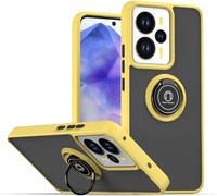 Sjzg-Coque Pour Realme 14 5g / Realme 14t 5g, Etui Téléphone Antichoc Avec Anneau De Support, Hard Pc Et Tpu Bumper Mat Translucide Case Cover - Jaune