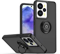Sjzg-Coque Pour Realme 14 5g / Realme 14t 5g, Etui Téléphone Antichoc Avec Anneau De Support, Hard Pc Et Tpu Bumper Mat Translucide Case Cover - Noir