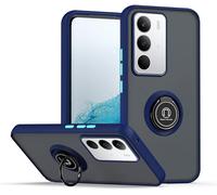 Sjzg-Coque Pour Realme C71 4g, Etui Téléphone Antichoc Avec Anneau De Support, Hard Pc Et Tpu Bumper Mat Translucide Case Cover - Bleu Royal