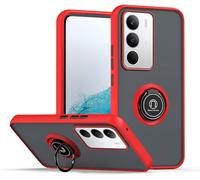 Sjzg-Coque Pour Realme C71 4g, Etui Téléphone Antichoc Avec Anneau De Support, Hard Pc Et Tpu Bumper Mat Translucide Case Cover - Rouge