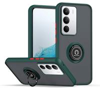 Sjzg-Coque Pour Realme C71 4g, Etui Téléphone Antichoc Avec Anneau De Support, Hard Pc Et Tpu Bumper Mat Translucide Case Cover - Vert Foncé