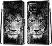 Sjzg-Coque Pour Samsung Galaxy A42 5g, Etui En Cuir Pu Portefeuille Housse Coque Avec 360 Degrés Silicone Antichoc Protection Cover Cuir Pochette Magnétique Und Flip Béquille (Lion)
