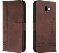 Sjzg-Coque Pour Samsung Galaxy J6 Plus 2018, Etui Portefeuille Samsung J6 Plus 2018, Protection Etui À Rabat Housse En Cuir Pu Avec Antichoc Tpu [Magnétique] Pour Samsung J6 Plus 2018 (Braun)
