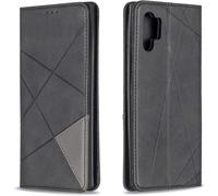 Sjzg-Coque Pour Samsung Galaxy Note 10 Plus, Housse Portefeuille En Cuir Etui De Protection Avec Slim Tpu Silicone Bumper Magnétique Flip Case, Porte Cartes Avec Fonction Support Cover (Noir)