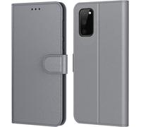 Sjzg-Coque Pour Samsung Galaxy S20 Fe Fan Edition, Etui Protection Housse Premium En Cuir Pu,Pochette Fermeture Magnétique,Flip Case Compatible Avec (Samsung S20 Fe 4g / 5g, Book Gris)