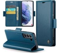 Sjzg-Coque Pour Samsung Galaxy S21 Plus Étui Portefeuille Wallet Cover En Cuir Pu Avec Cartes Magnétique Et Rfid Protection Antivol Folio Housse Samsung S21 Plus Case, Bleu