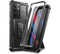Sjzg-Coque Pour Samsung Galaxy S21 Ultra 5g 6,8 Pouces Avec Protecteur D'écran Intégré Armure De Qualité Militaire Heavy Duty 360 Full Body Housse De Protection Antichoc Avec Support - Noir