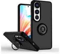 Sjzg-Coque Pour Vivo V50 Lite 5g, Etui Téléphone Antichoc Avec Anneau De Support, Hard Pc Et Tpu Bumper Mat Translucide Case Cover - Noir