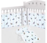 Sjzg-Cot Bumper, 2pcs Breathable Mesh Cot Liner, Crib Rail Cover Baby Crib Bumper, Baby Boys Girls Nursery Breathable Crib Bed Liner Bumper (Rocket