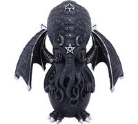 SJZG-Cult Cuties Figurine Culthulhu 10,3 Cm En Résine, Noire, Adorable Chat Ailé Effrayant, Détails Argentés, Coulée Dans La Résine La Plus Fine, Peinte À La Main Avec Amour